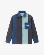 Рубашка Ymkashix Velvet Color block Zip Голубая/Графитовая/Синяя