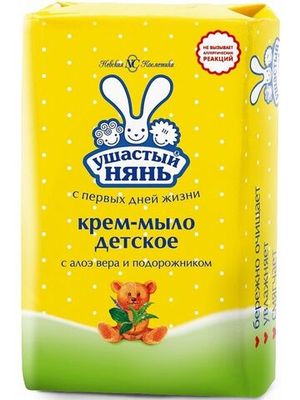 Крем-мыло детское Ушастый нянь с алоэ вера и подорожником 90 г