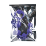 Фиолетовая силиконовая анальная цепочка с ручкой-кольцом - 21 см. (Цвет: разноцветный)