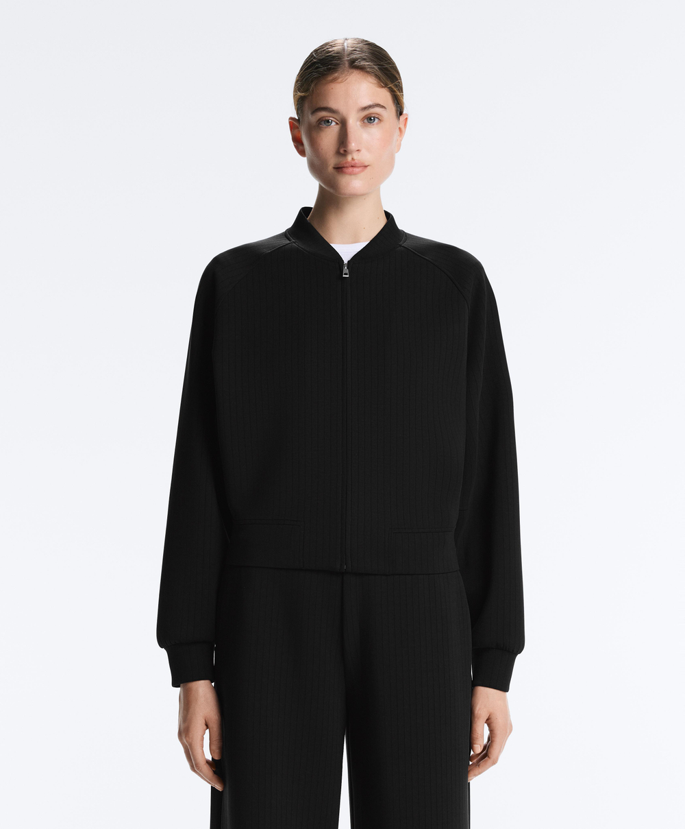 Oysho Куртка-бомбер в полоску, черный