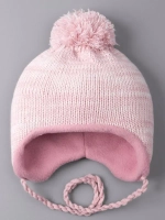 Шапка детская вязаная осенняя на завязках