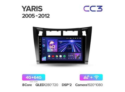 Магнитола Teyes CC3 4-64 Toyota Yaris XP90 2005 — 2012 9.0"
