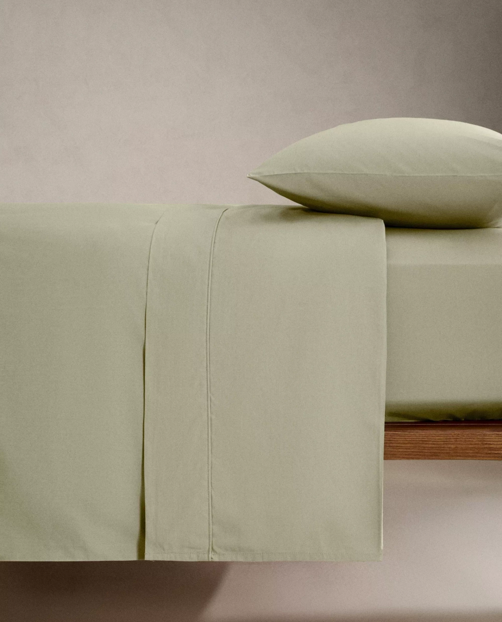 ZARA HOME (300 НИТЕЙ) ПОДОДЕЯЛЬНИК ИЗ ХЛОПКА ПЕРКАЛЬ, ЗЕЛЕНЫЙ