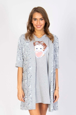 Пижама женская сорочка+халат КЖ 0164