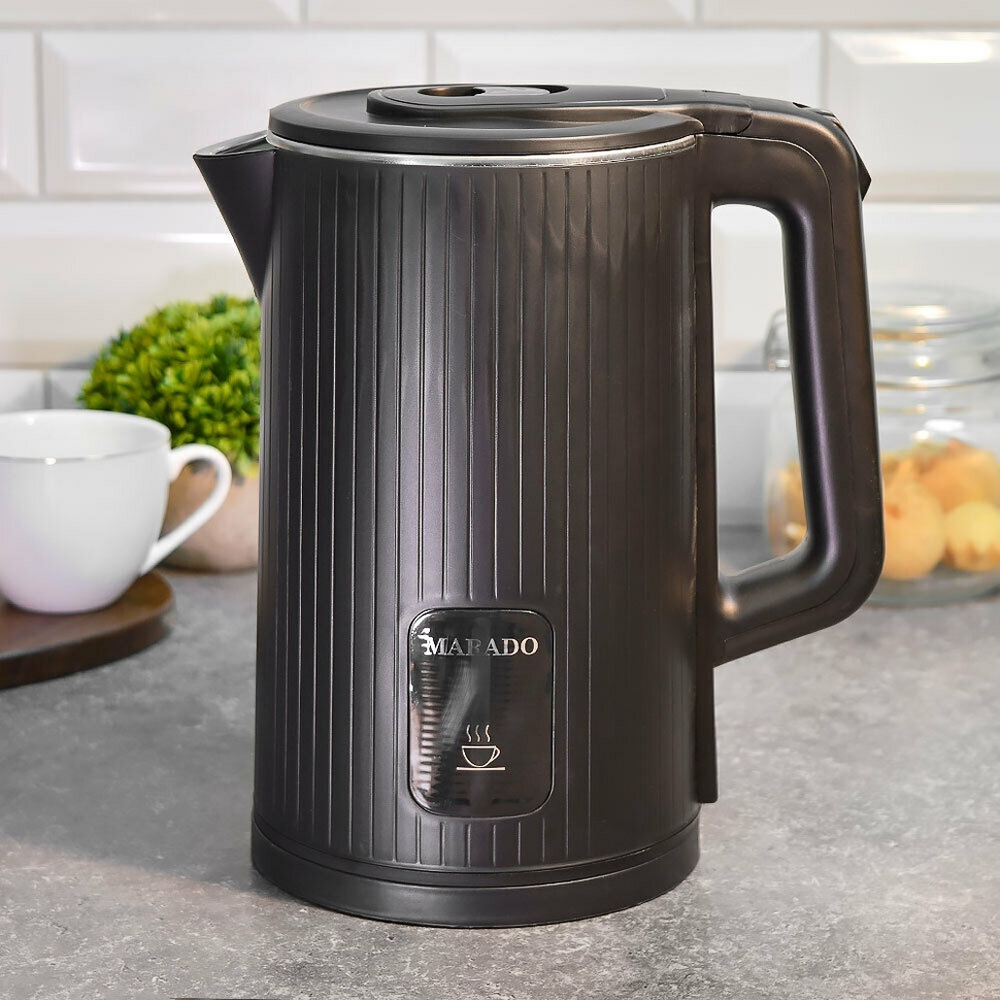 Чайник электрический 2,5л пластик (черный), MA-2354BK