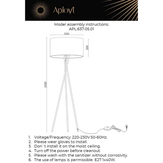 Торшер APL.637.05.01