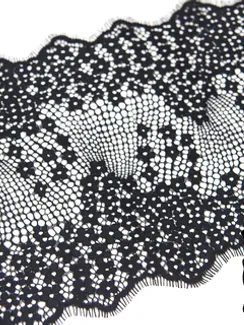 01-50 Кружево шантильи 22 см, черный 170