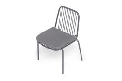 "Кастелло" стул плетеный из роупа, каркас из стали темно-серый (RAL7024) муар, ткань темно-серая 027