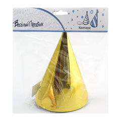 Колпаки фольгированные Золото, 6 шт.