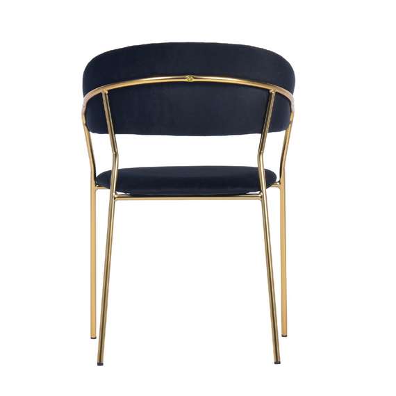 Стул Turin черный велюр с золотыми ножками