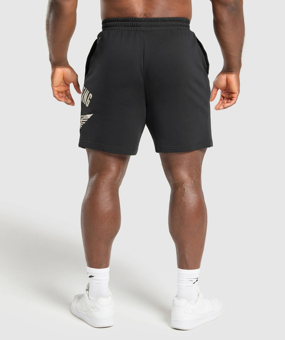Шорты GYMSHARK British Lifting Goods Graphic Shorts Black