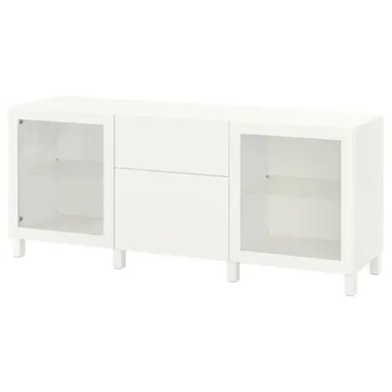 Комбинация для хранения - BESTÅ/ BESTА IKEA/ БЕСТА/БЕСТО ИКЕА, 180х74  см, белый