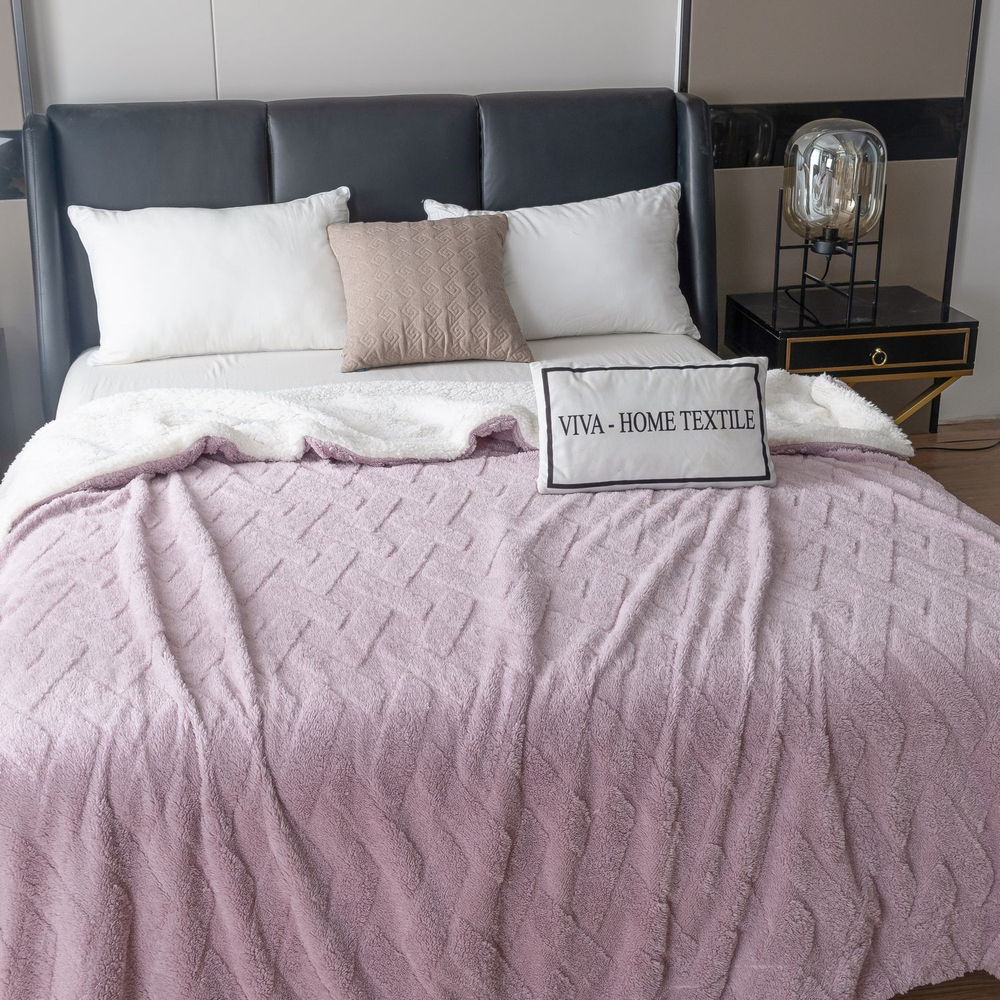 Плед СИТРЕЙД Fluffy, 150х200 см, бамбуковая микрофибра, белый, серый