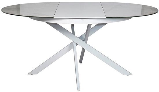 83MC-1907DT WH Стол обед.круг раскл.керам.бел. 170(120)*120*76см