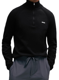 Мужская теннисная кофта BOSS Perform-X 1/4 Zip - черный