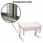 Стол-парта регулируемый "ДЭМИ" СУТ.43, 1000х550х530-815 мм, бежевый каркас, пластик розовый, рамух белый (КОМПЛЕКТ)