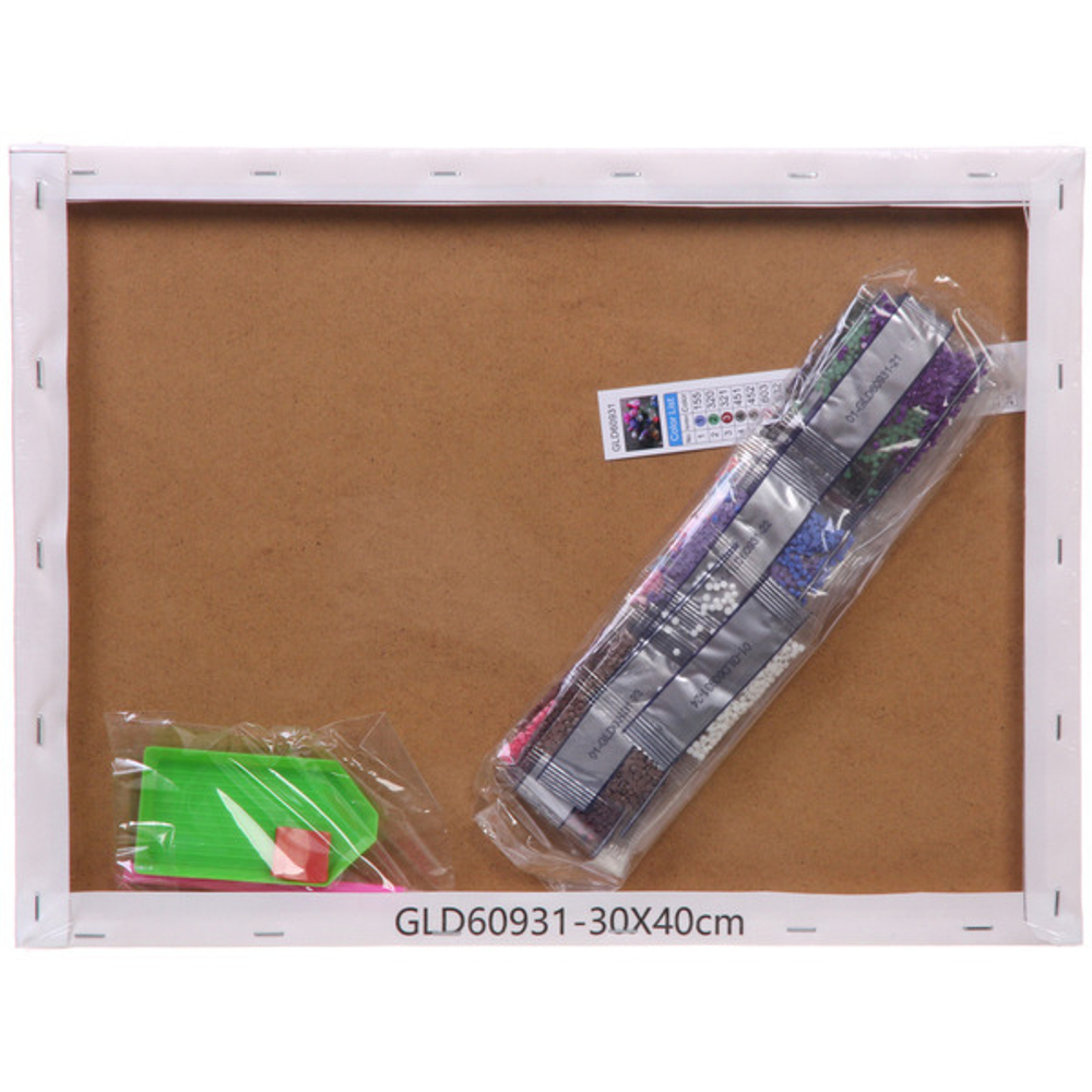 Алмазная мозаика на подрамнике с полным заполнением «МИР ЯРКИХ КРАСОК», герберы и сирень, 30*40см