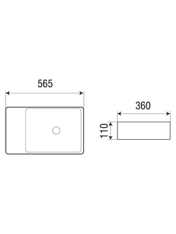 Раковина накладная WeltWasser WW  ELBACH 2263 565х360х110