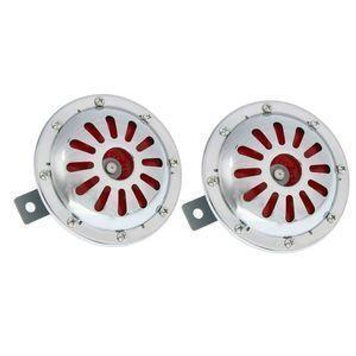 Сигнал звуковой 12 В (диски) 335/435Гц 90 мм хром/красный AVS Electric 1021