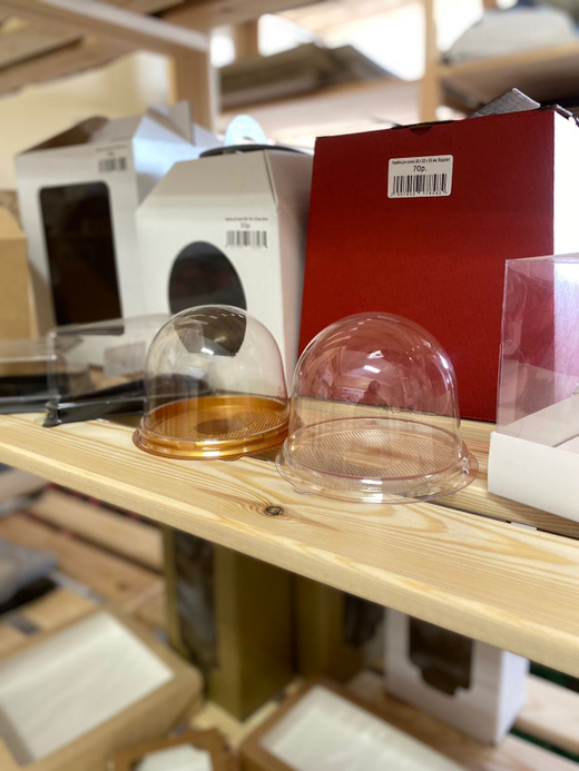 Купольная упаковка с золотым дном, D-90мм, Н-85мм (10 шт)