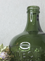 Декоративная ваза для цветов в виде бутыли "Олива" зелёная от J-LINE