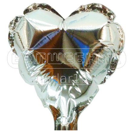 Шар Flexmetal Сердце 4" серебро #203500P