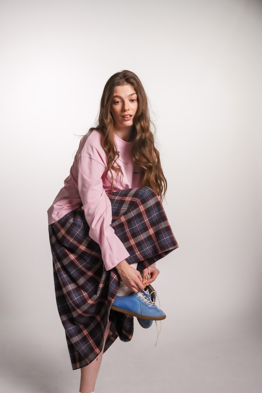 Юбка-колокол из фланели в шотландскую клетку