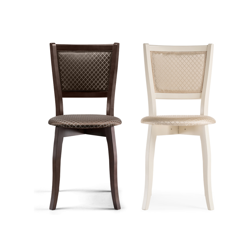 Стул деревянный Woodville Валери молочный, ромб, ножки белые