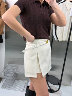 Юбка-шорты женские арт. 2608 цвет "бежевый"