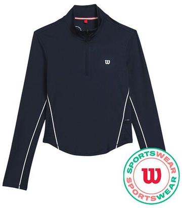 Женская теннисная футболка (dł. Рукава) Wilson Brentwood Half-Zip Longsleeve - небесный