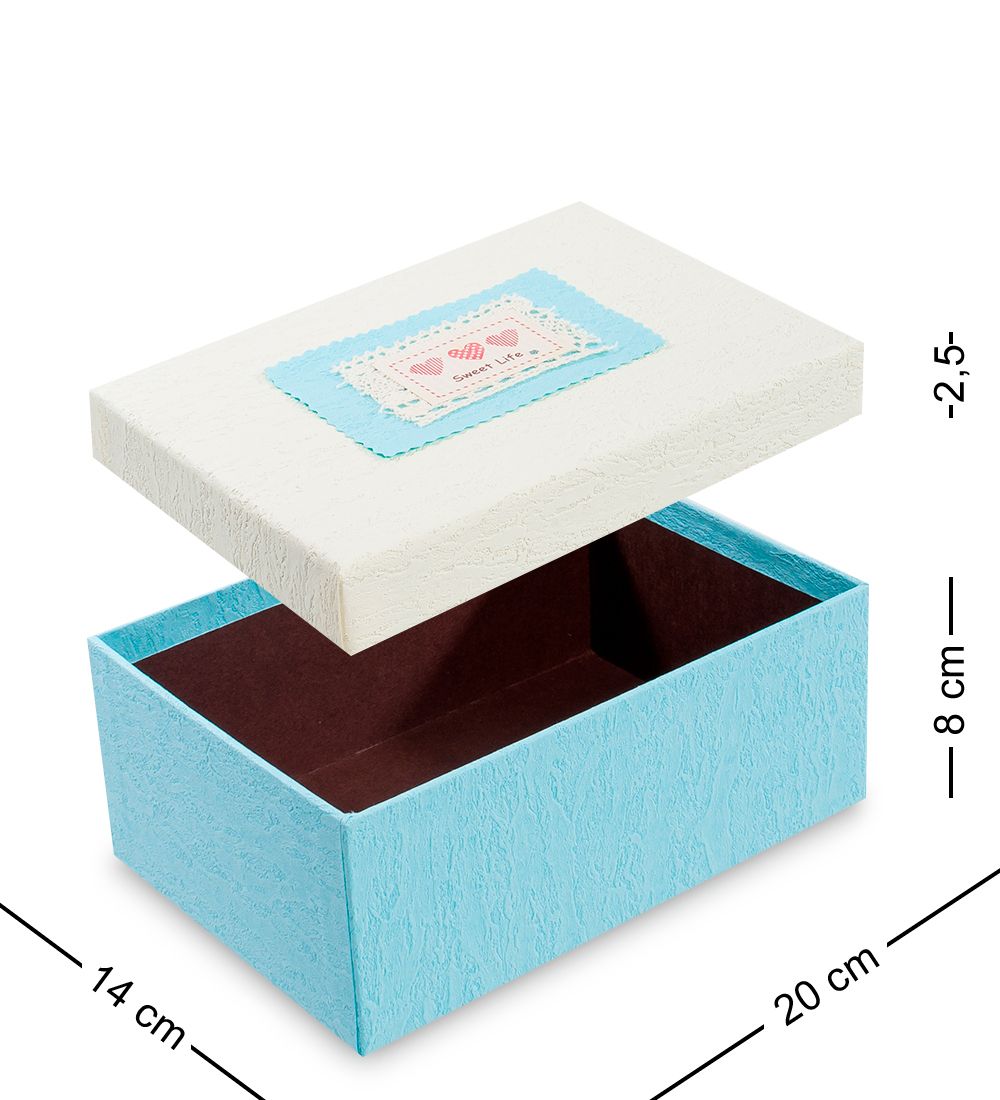 WF-06-A Набор коробок из 3шт «Прямоугольник» цв.голуб./молочн.