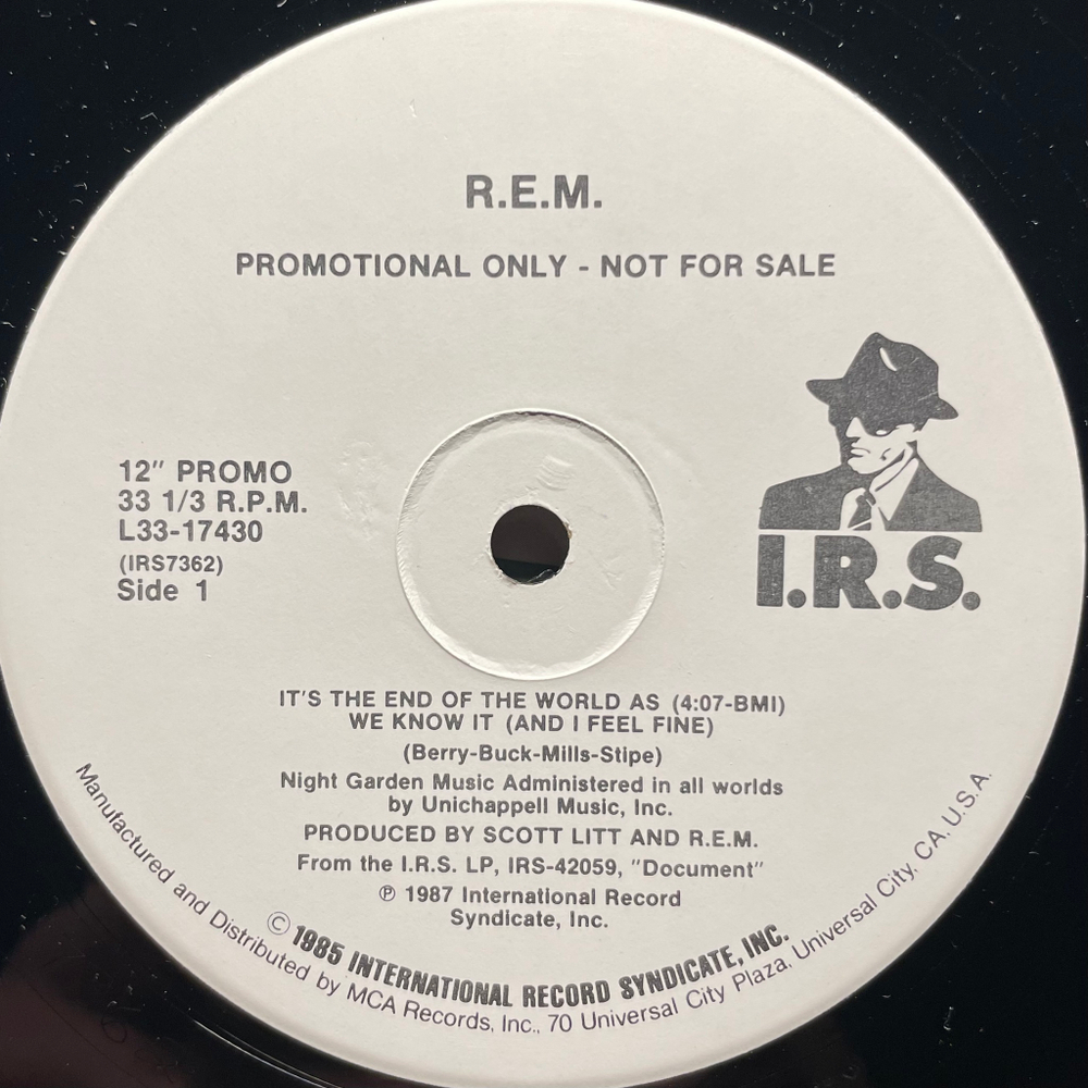 R.E.M. ‎– Its The End Of The World As We Know It (США 1987г.) EP
