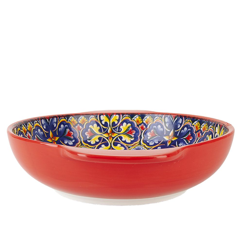 Салатник с ручками " " (красный) 25х20,5х6см v=1200мл (min6) (транспортная упаковка)