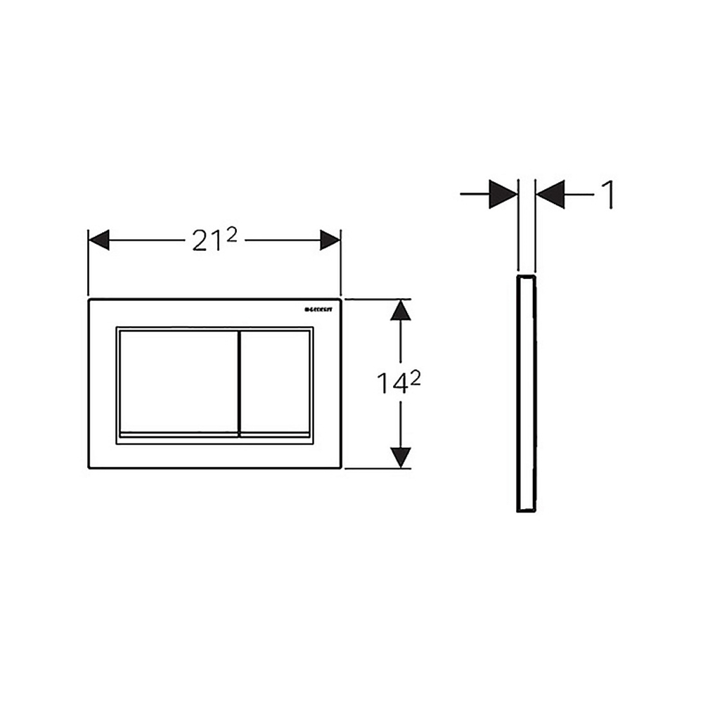Кнопка смыва Geberit Omega 30 даойная, черный, хром глянец (115.080.KM.1)