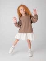 Платье с хлопковой юбкой "Кокос"