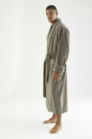 Халат мужской махровый 7235 хаки  Nusa