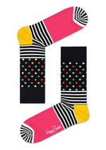 Яркие носки Stripes And Dots Sock с точками и полосками (Размер: 25) (Цвет: разноцветный)
