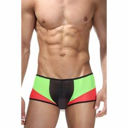 Мужские трусы хипсы черные с красно-зеленым Cosmos Colors BR30RG
