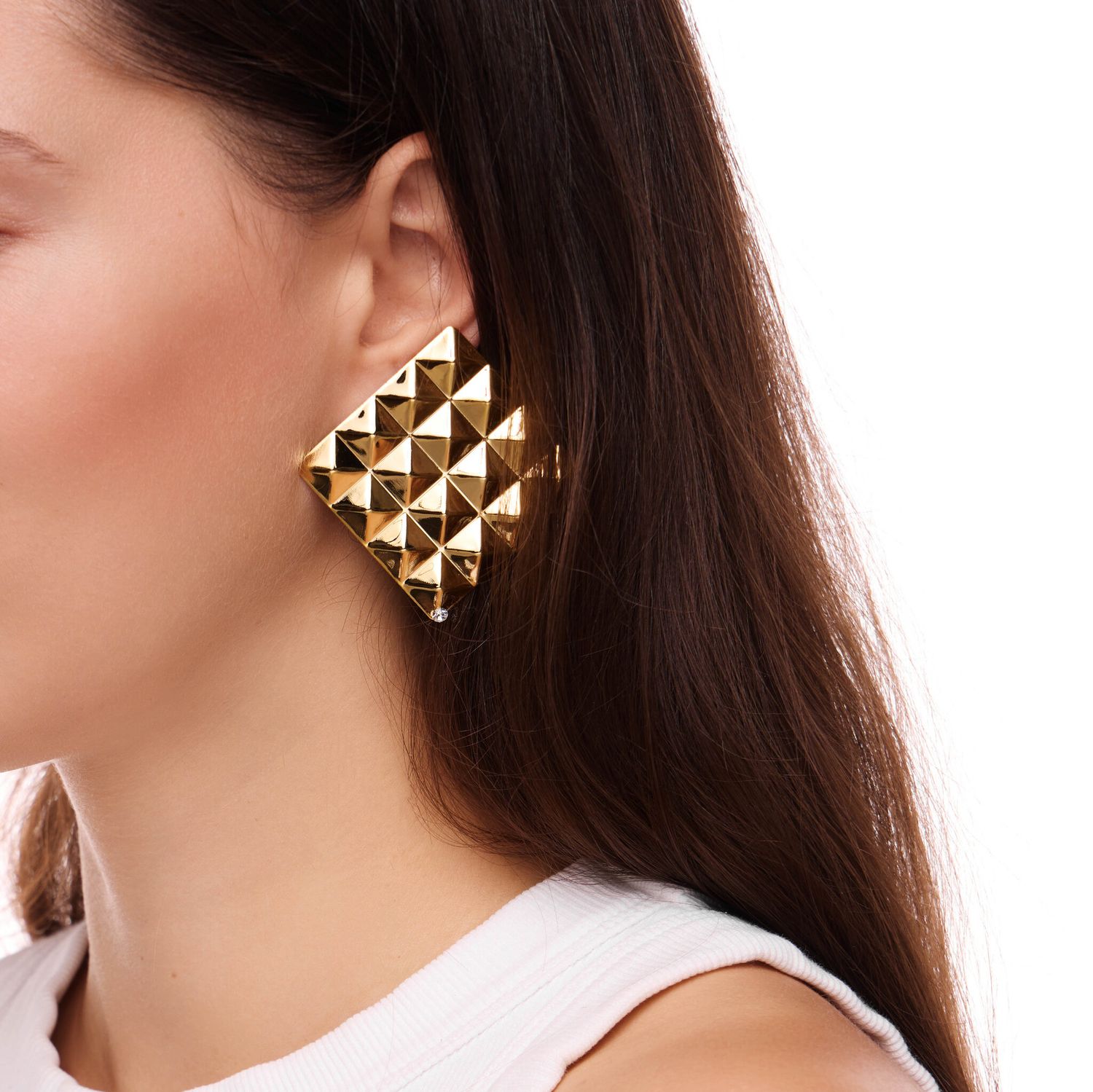 Серьги Gold Square Shaped Earrings