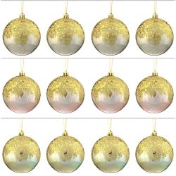 GAEM Набор из 12шт Украшение новогоднее Шар "Золотое напыление", D9 см, L44 W33 H11 см