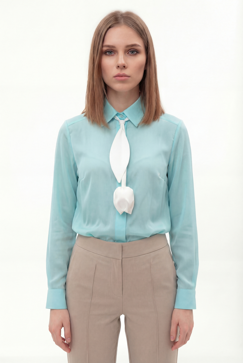 Пояс-галстук тюльпан молочный