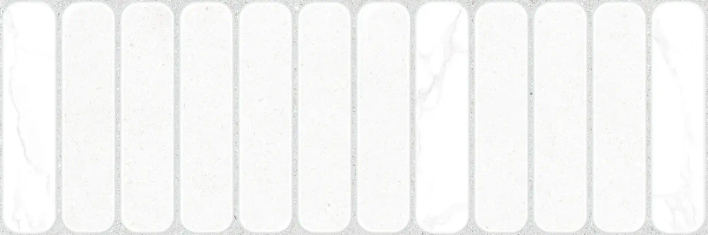 Настенная плитка Alma Ceramica TWU3090AMT37R Amarant 30x90 белая матовая под камень / под мозаику