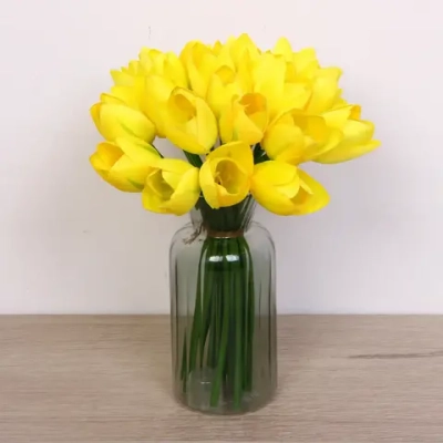 Цветы искусственные «Нежные тюльпаны» букет 20шт 23см желтые