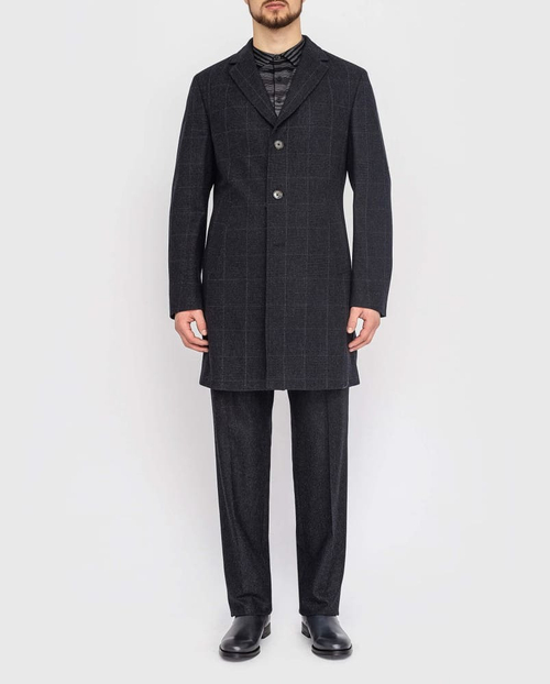 Мужское пальто (серо-синие) С19