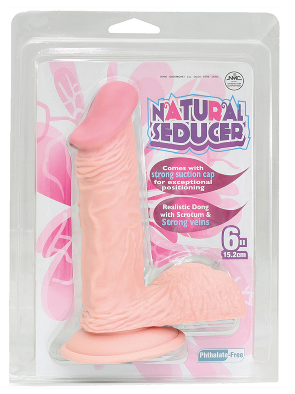 Телесный фаллоимитатор на присоске NATURAL SEDUCER 6 FLESH DONG - 15,2 см.