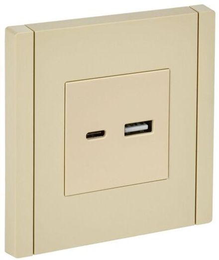 Розетка USB A+C 3.1А FORTE&PIANO FP450 ваниль IEK FP-U22-D31-K10