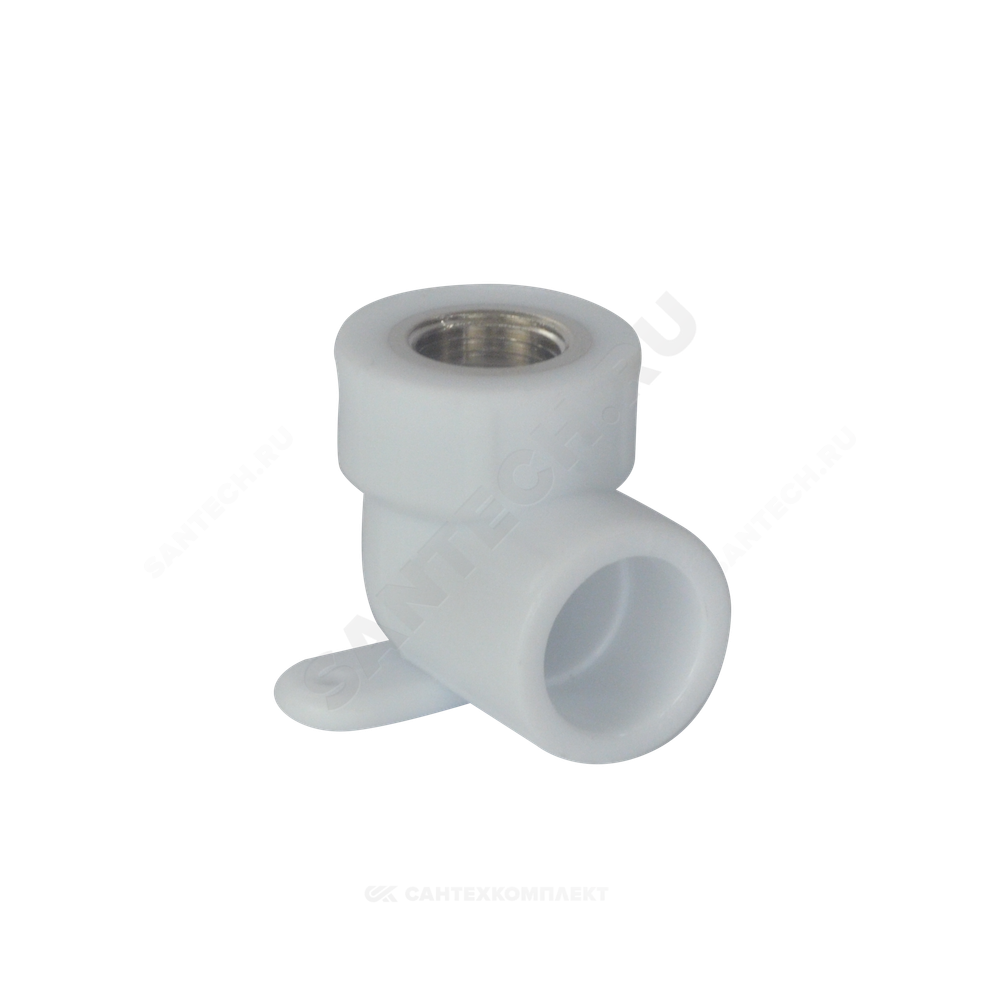Угольник PP-R комбинированный белый Дн 25х3/4" ВР с креплением PRO VALFEX 10120125-PRO