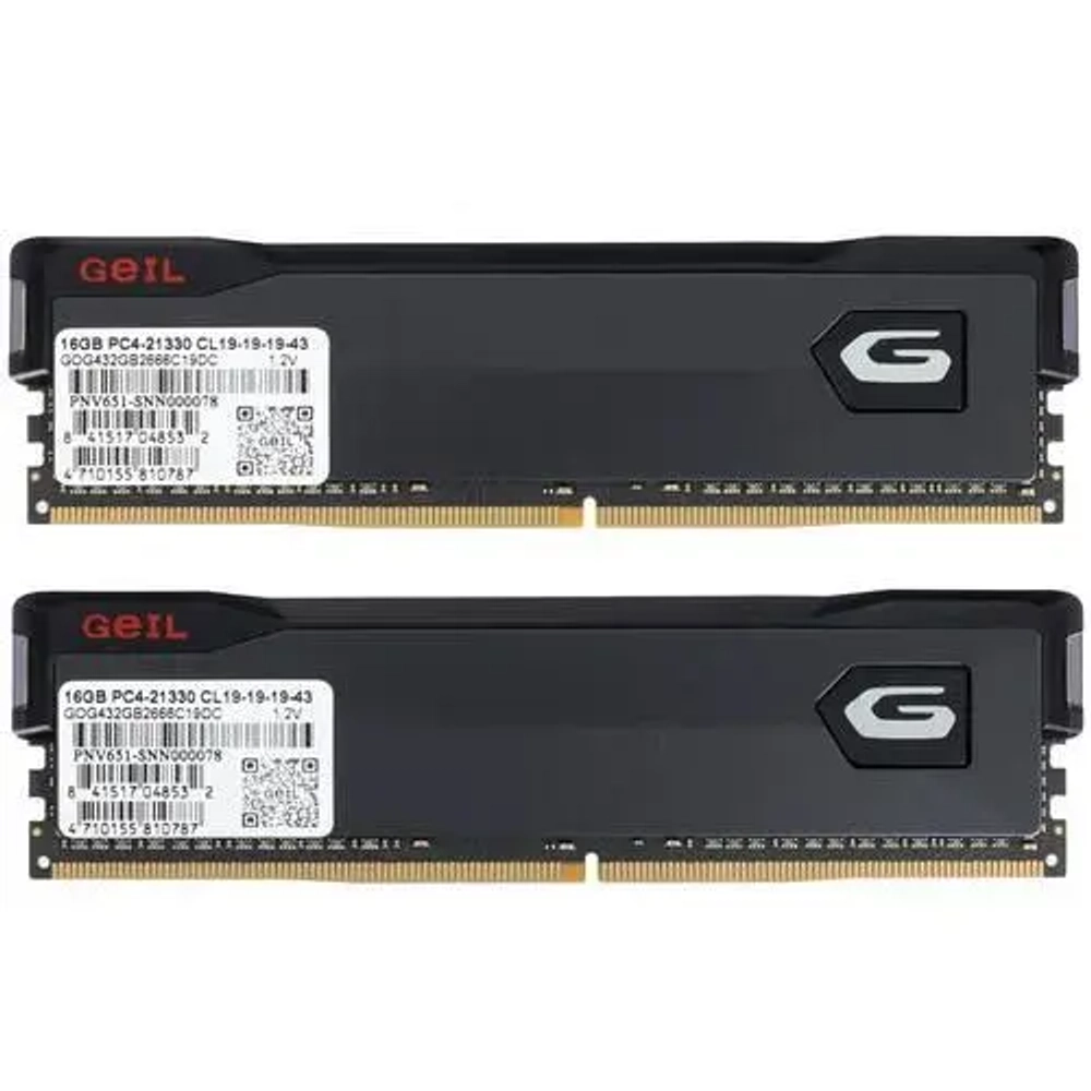 Оперативная память 16GB Kit (8GBx2) GEIL DDR4 3200MHz ORION PC4-25600 16-20-20-40 GOG416GB3200C16BDC Titanium Grey (AMD)
