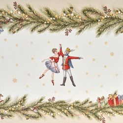 СКАТЕРТЬ "ЩЕЛКУНЧИК" 160Х220СМ БЕЖЕВЫЙ,100% ХЛОПОК,ТВИЛ