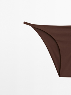 Massimo Dutti Плавки бикини с тонкими боковыми полосками, коричневый
